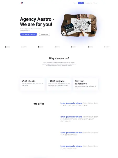 project-agency-aestro-template-page